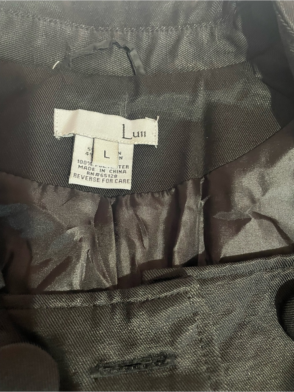 Luii Anthropologie Black Double-Breasted Trench Coat with Waist Tie - Picture 2 of 3
